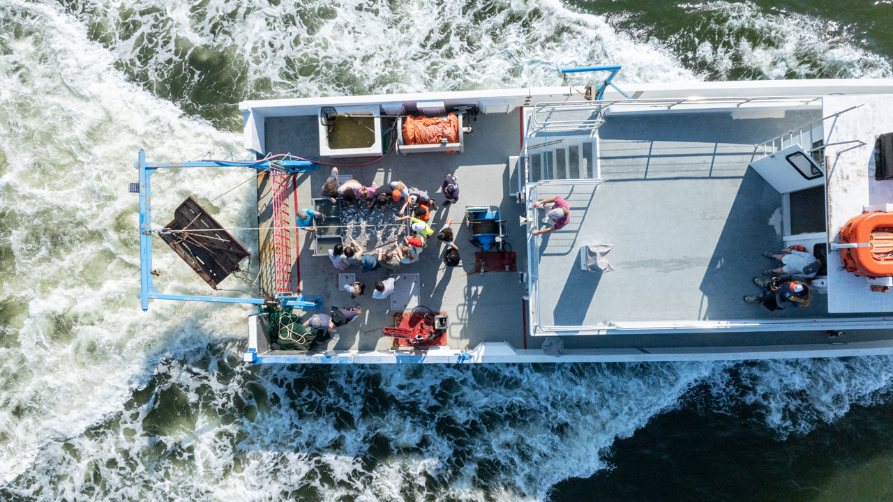 aerial of research vessel alabama discovery